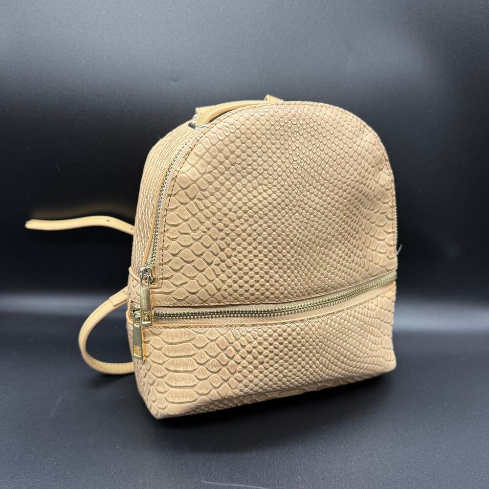 Jules Kae Kelly Mini Leather Backpack Purse Neutral